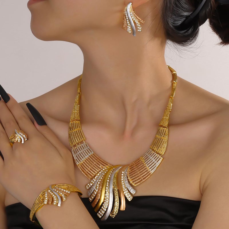 LIFFLY Ethiopian Jewelry for Women Golden African Necklace for Mom ladies, Costume Jewelry for Women Necklaces Gifts - Image 2